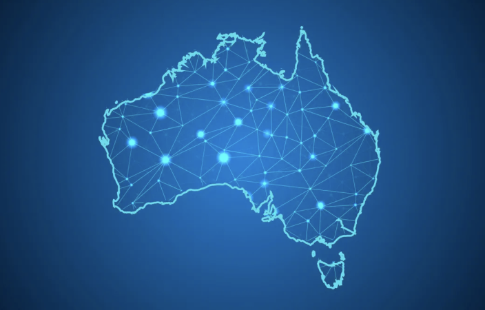 image of australia in blue